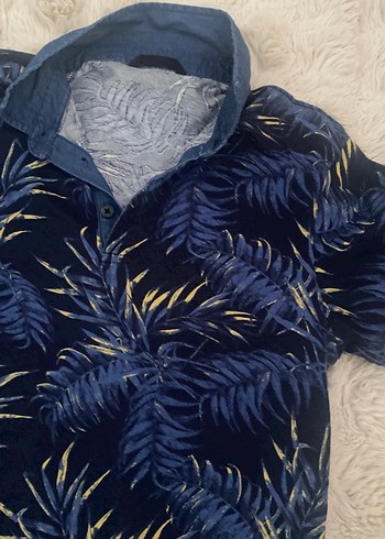 LC Waikiki Lacivert Desenli Kısa Kollu Polo Tişört