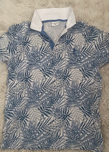 Desenli Mavi Erkek Polo Tişört
