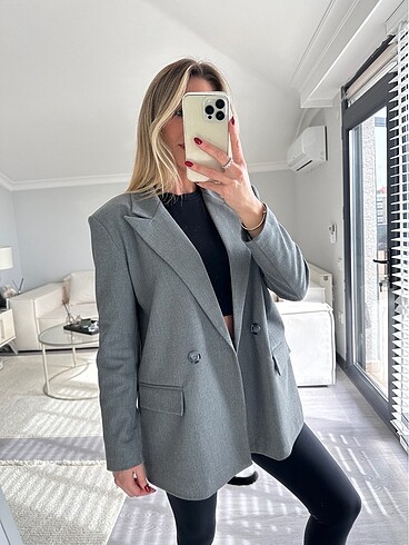 m Beden Gri Blazer Ceket