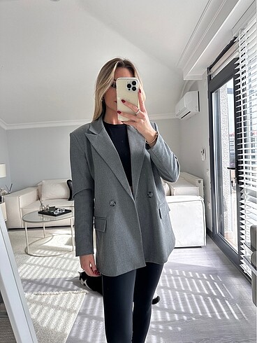 m Beden gri Renk Gri Blazer Ceket