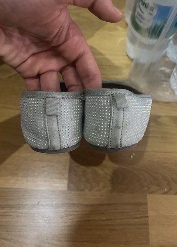 Gri Kız Babet Ayakkabı Fiyonk Detaylı - Görsel 2