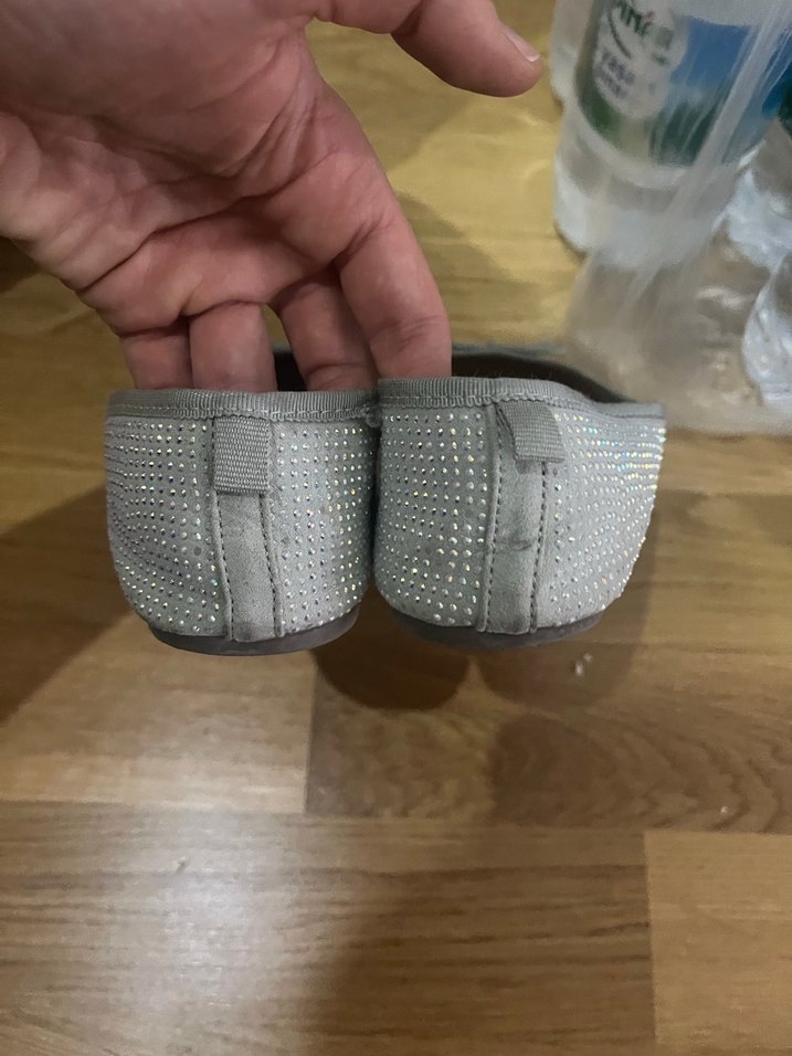 Gri Kız Babet Ayakkabı Fiyonk Detaylı - Görsel 2