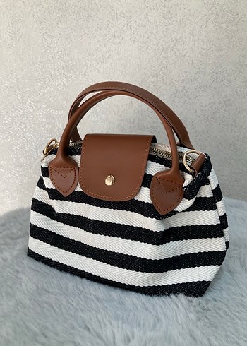 Kahverengi Tokalı Zebra Desenli Kadın Çanta