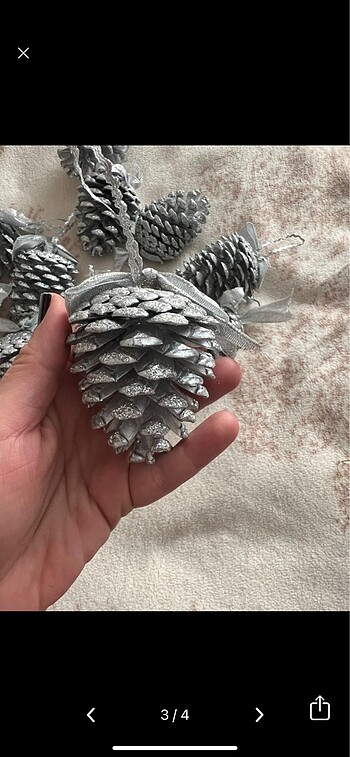 Yıl başı ağacı süsü kozalak 12 adet