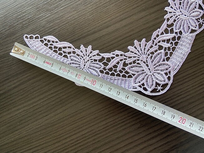 diğer Beden Güpür Dantel Yaka Apliği (pembe)
