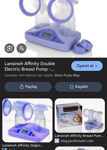 Beden Renk Lansinoh Mor Elektrikli Göğüs Pompası