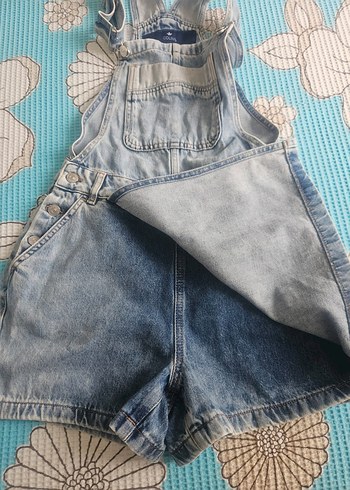 Kızlar İçin Askılı Kot Etek Tulumu - Görsel 3