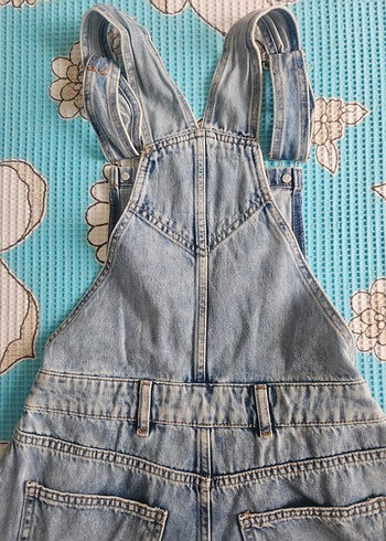 Kızlar İçin Askılı Kot Etek Tulumu - Görsel 5