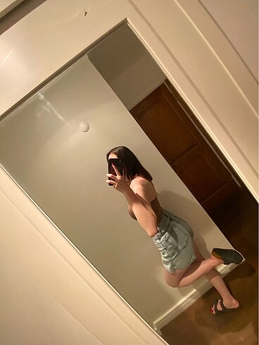 s Beden mavi Renk Denim şort etek