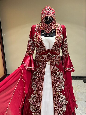 m Beden kırmızı Renk Muhteşem kaftan