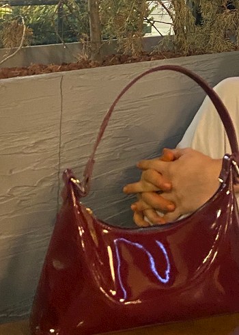 Bordo Parlak Deri Kadın El Çantası