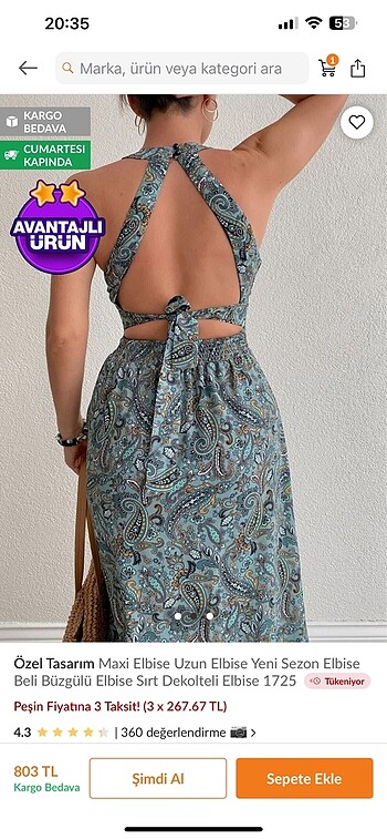 l Beden Özel tasarım trendyol elbise sırt detaylı yırtmaçlı