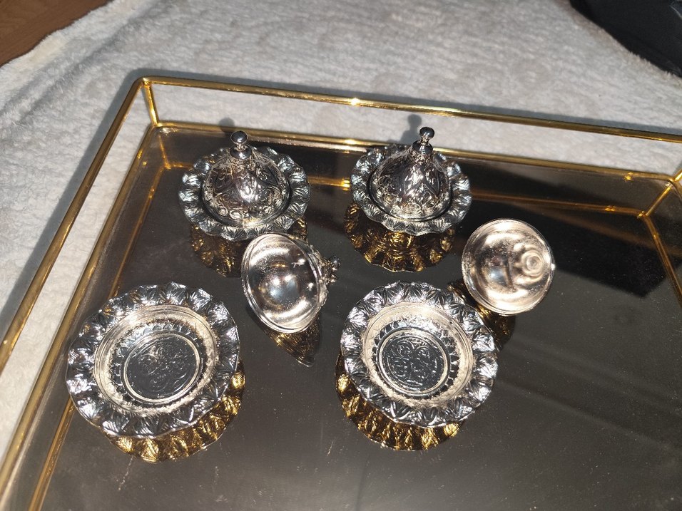 Parlak Altın Kaplama Mini 4'lü Lokumluk Seti - Görsel 3