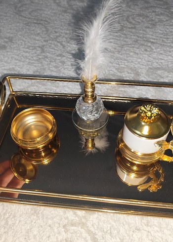 Altın Renkli Söz-Nişan Tepsi Seti - Görsel 3