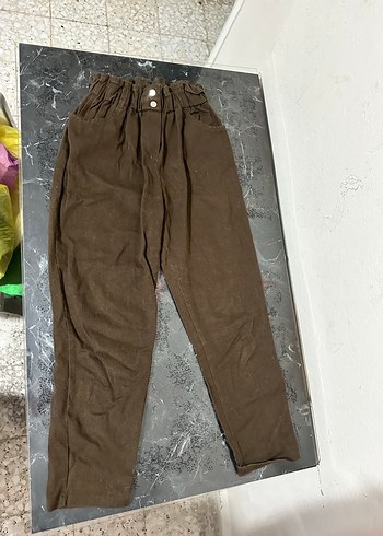 Diğer Rahat Ve Sik Kahverengi Keten Pantolon