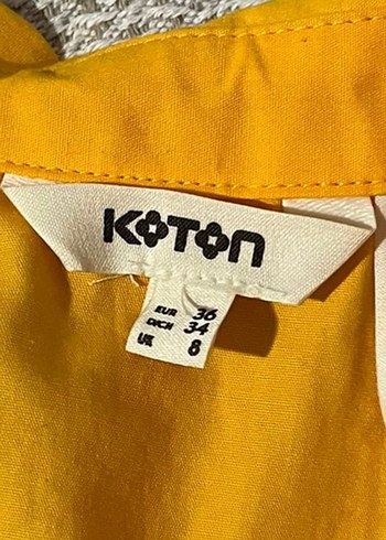 Koton Sarı Kolsuz Mini Elbise