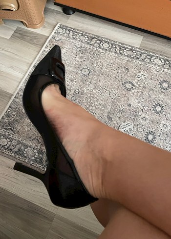 Siyah Tokalı Kadın Stiletto Topuklu Ayakkabı - Görsel 2