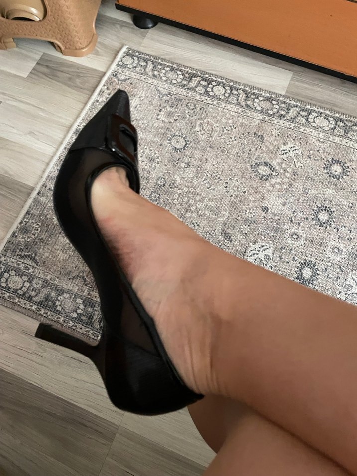 Siyah Tokalı Kadın Stiletto Topuklu Ayakkabı - Görsel 2