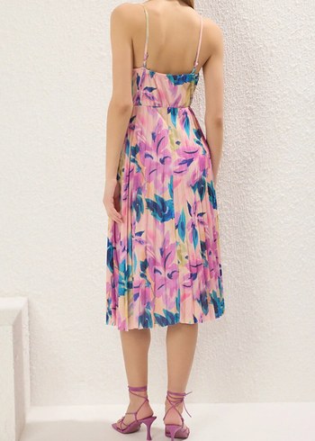 MUHTEŞEM ÇİÇEKLİ PİLİSELİ ELBİSE - Görsel 3