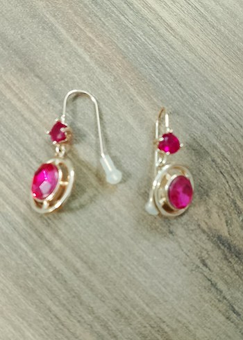 Pembe Mini Payetli Kadın Küpeler - Görsel 3