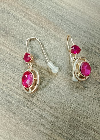 Pembe Mini Payetli Kadın Küpeler - Görsel 4