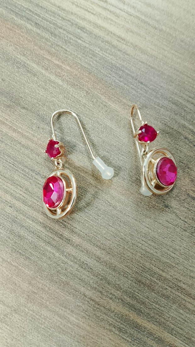 Pembe Mini Payetli Kadın Küpeler - Görsel 4