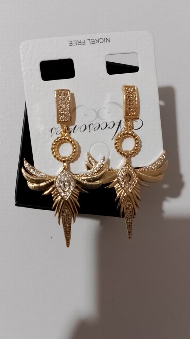 çelik taşlı küpe - Görsel 2