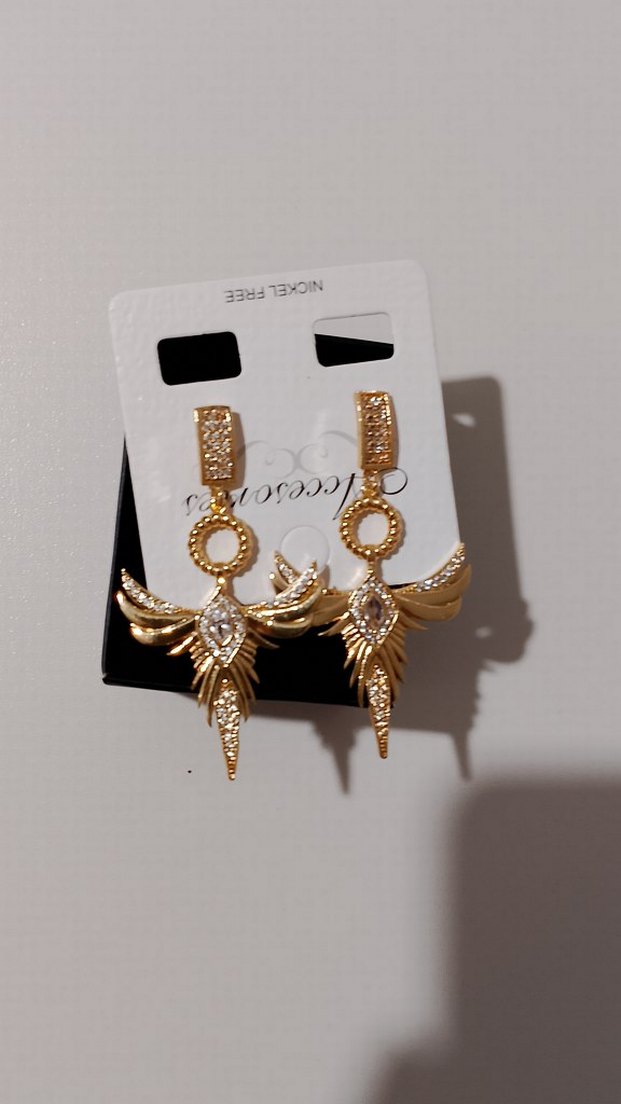 çelik taşlı küpe - Görsel 3