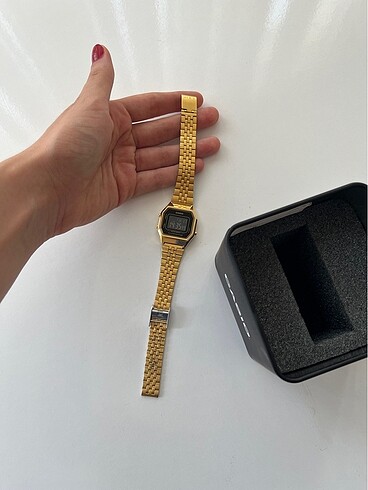 Beden altın Renk Kadın Casio Retro LA680WGA-9BDF Altın Rengi Dijital Saat