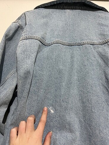 universal Beden mavi Renk Uzun oversize kot ceket