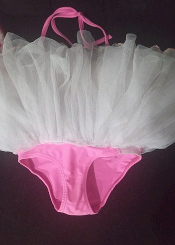 Pembe Nakışlı Askılı Kız Çocuk #bale #elbise - Görsel 3