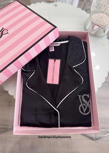 Victoria s Secret Victoria's Secret Siyah Uzun Kollu Pijama Takımı XL Beden