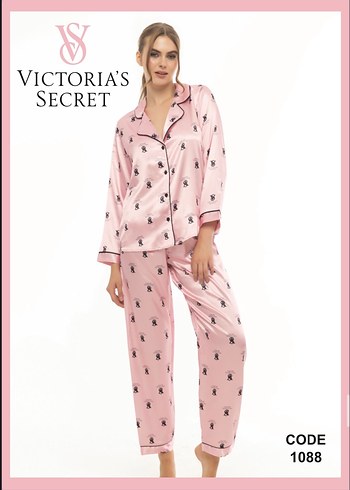 Victoria's Secret Pembe Uzun Kollu Kadın Pijama Takımı M Beden