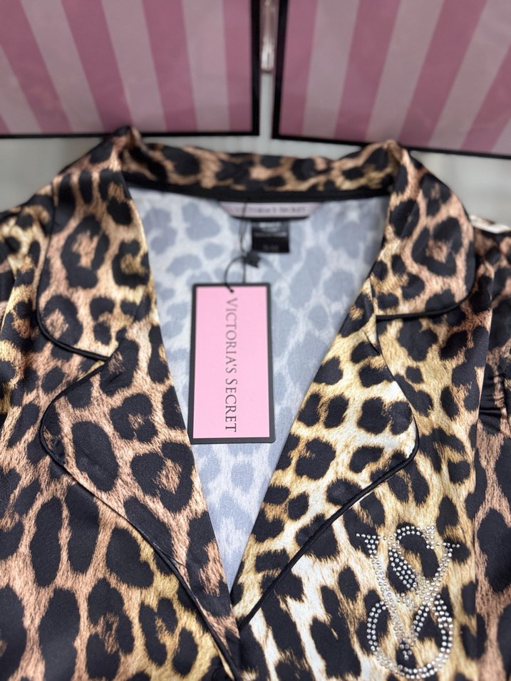 Victorias Secret Leopar Desenli Pijama Takımı 3XL Beden - Görsel 3