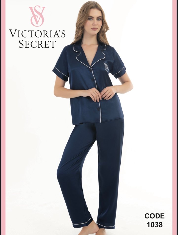 Victoria's Secret Lacivert Pijama Takımı XXL Beden - Görsel 3