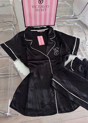 Victoria's Secret Siyah  Kısa Kollu Pijama Takımı XL Beden - Görsel 3