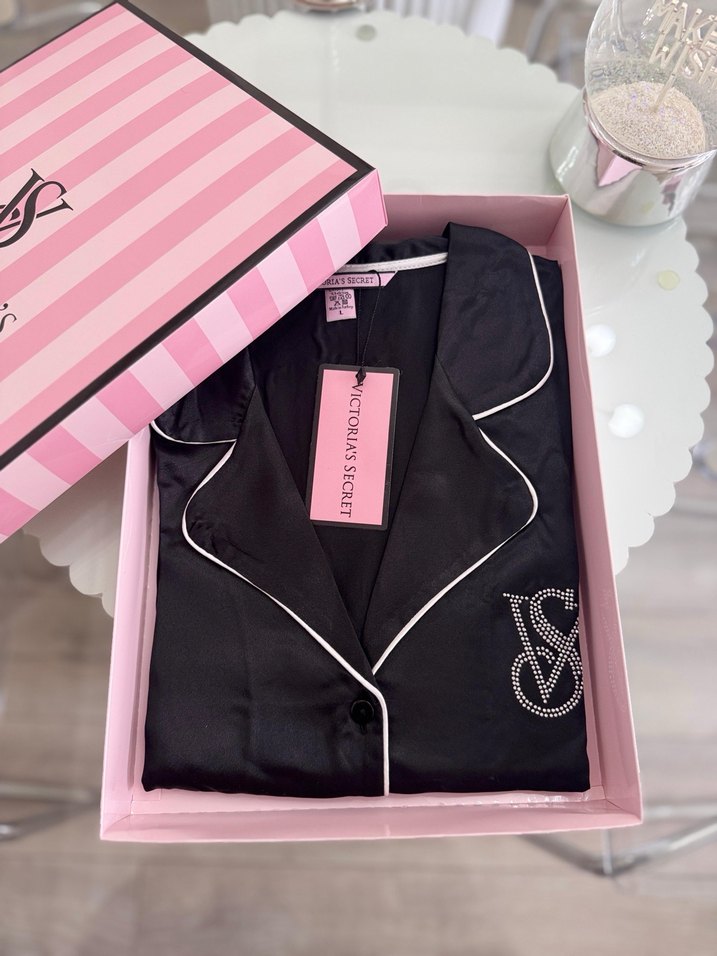 Victoria's Secret Siyah  Kısa Kollu Pijama Takımı XL Beden - Görsel 2