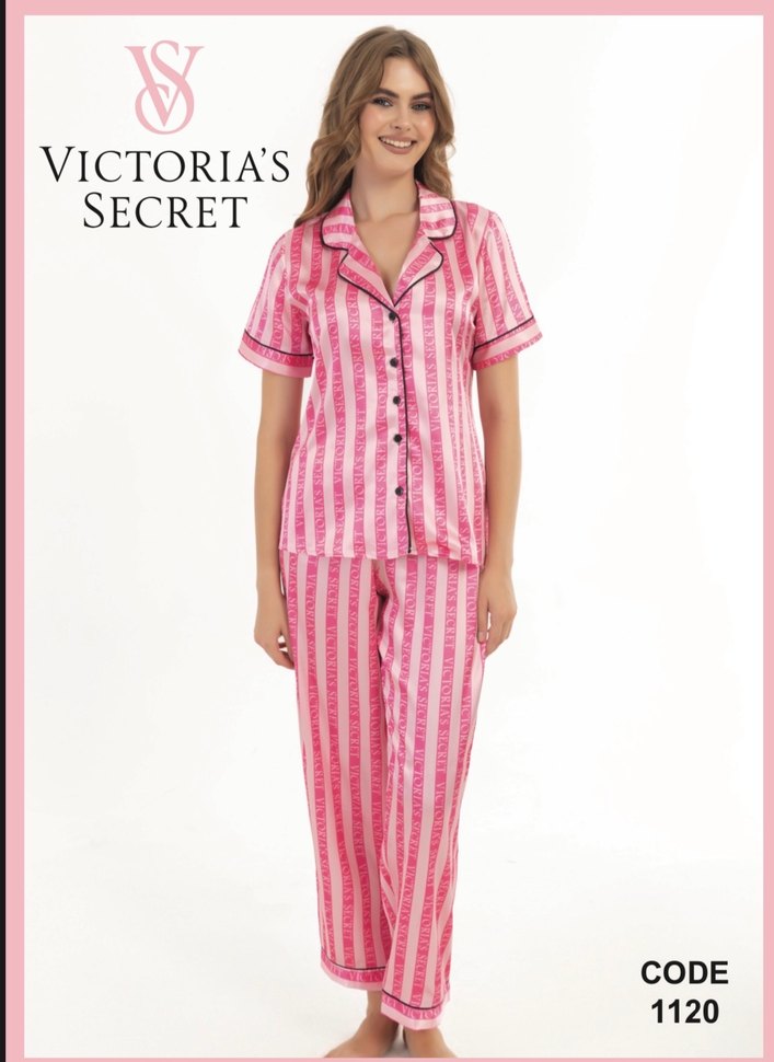 Victoria's Secret Pembe Kısa Kollu Pijama Takımı S Beden - Görsel 2