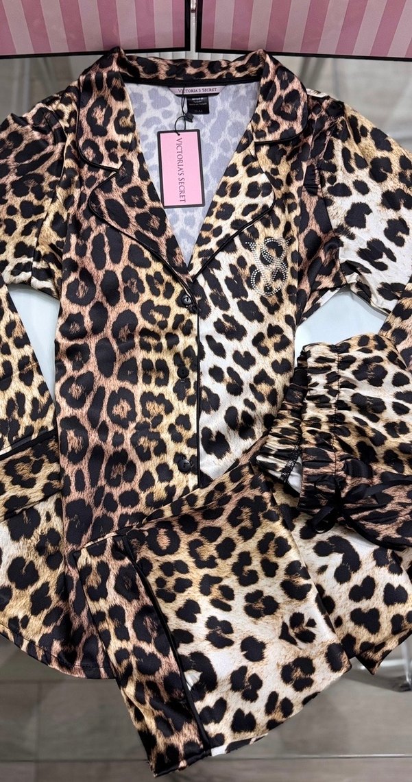 Victorias Secret Leopar Desenli Pijama Takımı S Beden - Görsel 3