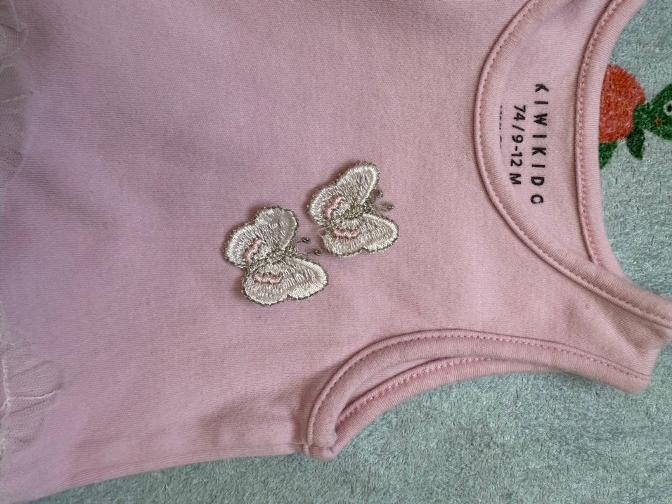 Dantel Detaylı Pembe Kız Bebek Askılı Body - Görsel 3