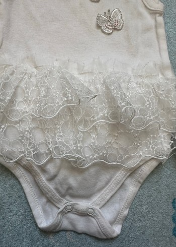 Kız Bebek Fırfırlı Beyaz Atlet Body - Görsel 2