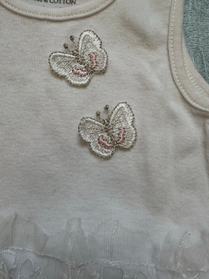 Kız Bebek Fırfırlı Beyaz Atlet Body - Görsel 3