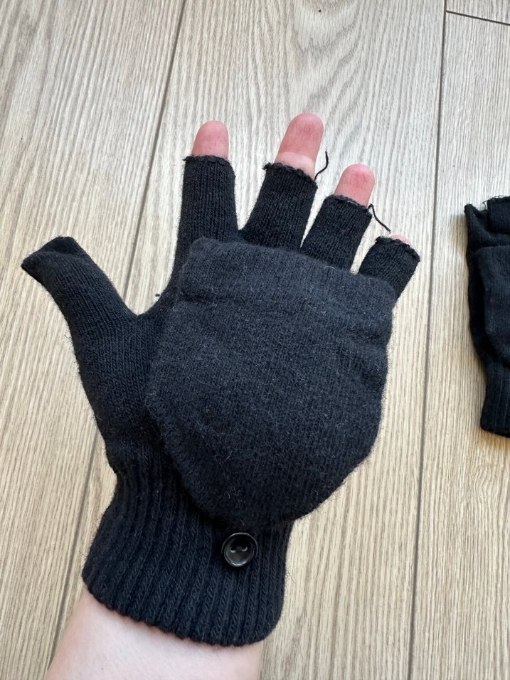 Siyah  Yarım Parmak +Kapanan Eldiven - Görsel 5