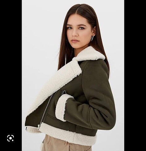 Stradivarius Kürklü Biker Mont Ceket