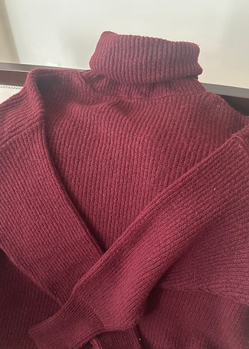 Bordo Kadın Balıkçı Yaka Kazak - Görsel 2