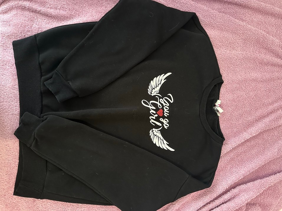 Siyah Baskılı Kadın Sweatshirt - Görsel 2