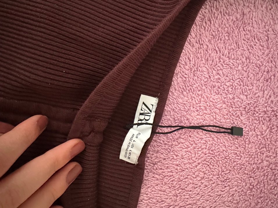 Kahverengi crop bluz - Görsel 2