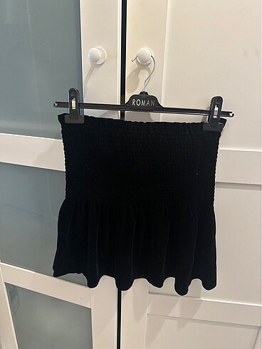 Zara siyah kadife mini etek