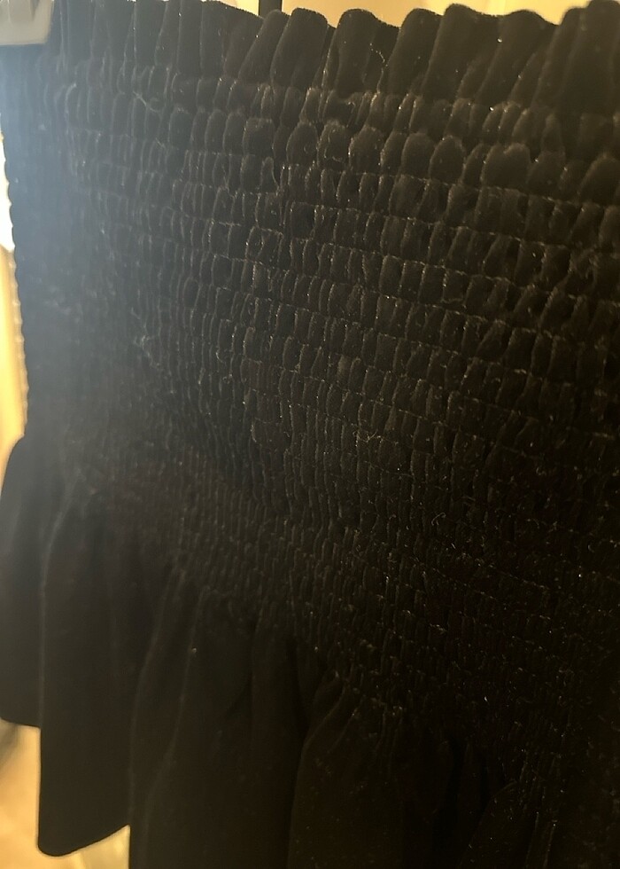 Zara siyah kadife mini etek - Görsel 2