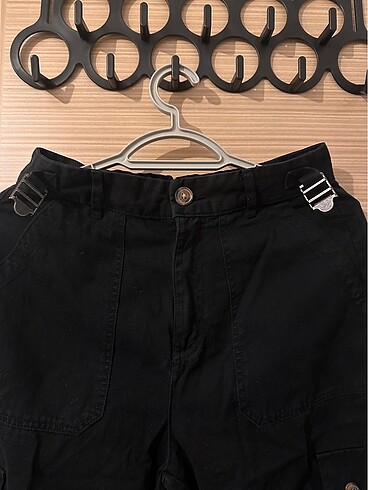 38 Beden Pull&Bear Siyah Kargo Pantolon